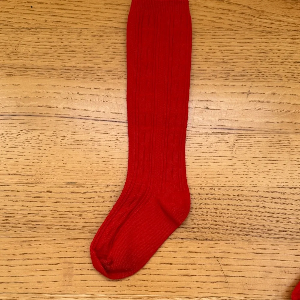 Vibrant Red Kids' Knee-High Socks